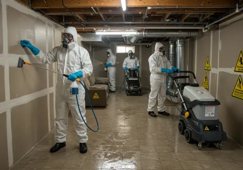 Basement Moisture Removal and Structural Drying process in Fort Worth, TX